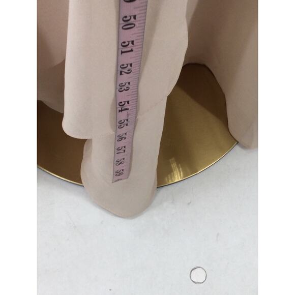 AW BRIDAL 10 L Biscotti cream ruffle bridesmaid formal party maxi dress NEW B112 - Picture 3 of 7